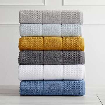 100% Cotton Super Soft Luxury Towel Set | Quick-Dry and Highly Absorbent | Waffle Textured | 550 GSM...