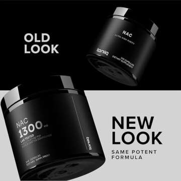 Toniiq 1300mg NAC - 4 Month Supply - Min. 98%+ Tested Purity - Ultra High Strength Bioavailable NAC ...