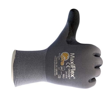 MaxiFlex Safety Work Gloves 34-874 Nitrile Micro-Foam Grip Palm & Fingers - Excellent grip and abrasion resistance