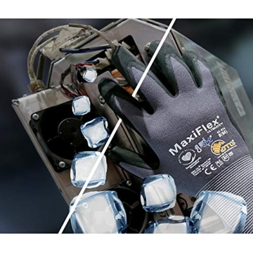 MaxiFlex Safety Work Gloves 34-874 Nitrile Micro-Foam Grip Palm & Fingers - Excellent grip and abrasion resistance