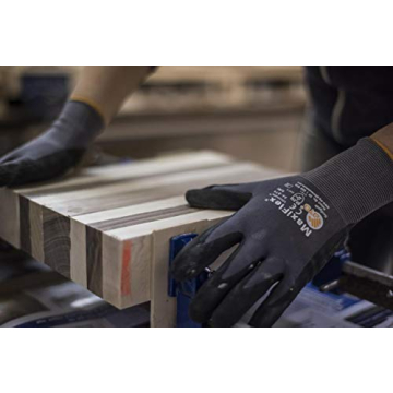 MaxiFlex Safety Work Gloves 34-874 Nitrile Micro-Foam Grip Palm & Fingers - Excellent grip and abrasion resistance