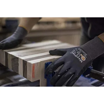 MaxiFlex Safety Work Gloves 34-874 Nitrile Micro-Foam Grip Palm & Fingers - Excellent grip and abrasion resistance