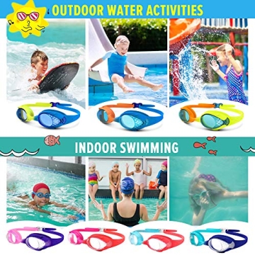 OutdoorMaster Kids Swim Goggles - Adjustable and Fun