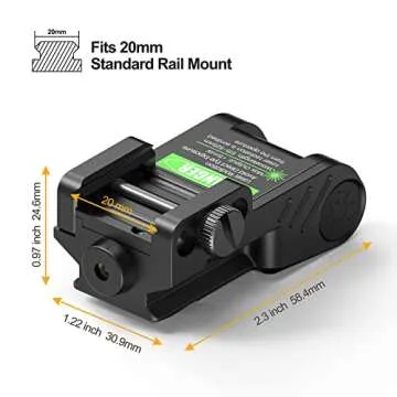 Feyachi PL-22 Laser Sight Rechargeable Green Dot Lazer Sight for Picatinny Rail Handgun Pistol Tactical Airsoft Gun Rifle, USB Magnetic Charging