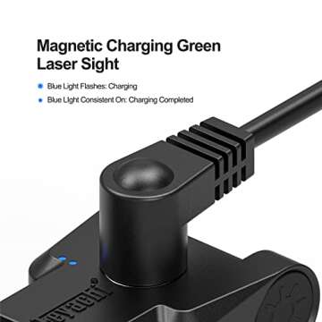 Feyachi PL-22 Laser Sight Rechargeable Green Dot Lazer Sight for Picatinny Rail Handgun Pistol Tactical Airsoft Gun Rifle, USB Magnetic Charging