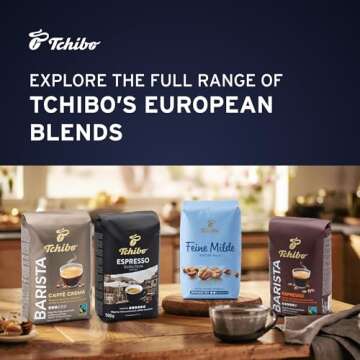 Tchibo Roasted Ground Coffee – Feine Milde - Light Roast Arabica Beans for a European Style Coffee – Intensity 2/6, Acidity 3/6, Roast Level 2/6 – 8.8 oz