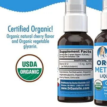 Organic Vitamin B12 Spray for Energy and Nerve Support