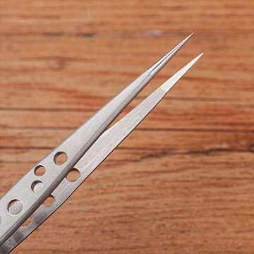 Wolfride Stainless Steel Tweezers Precision Tweezer Tool Set for Electronics Repair, Crafting (5 Pcs)