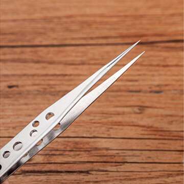 Wolfride Stainless Steel Tweezers Precision Tweezer Tool Set for Electronics Repair, Crafting (5 Pcs)