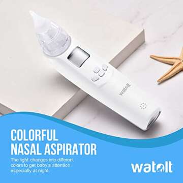 Watolt Baby Nasal Aspirator - Electric Nose Suction for Baby - Automatic Booger Sucker for Infants - Battery Powered Snot Mucus Remover for Kids Toddlers