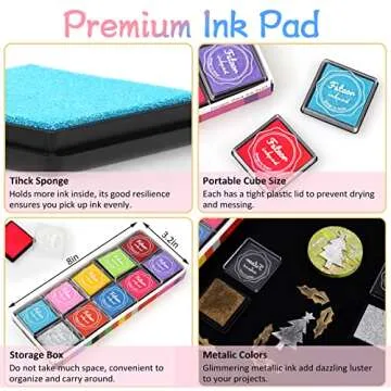 Fstaor 20 Colors Washable Ink Pads for Kids Crafts