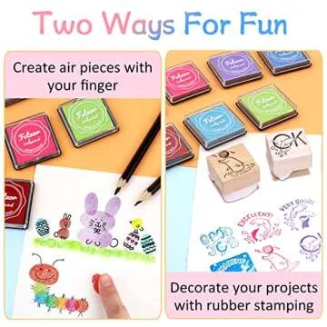Fstaor 20 Colors Washable Ink Pads for Kids Crafts