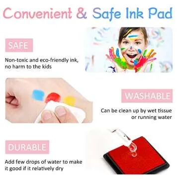 Fstaor 20 Colors Washable Ink Pads for Kids Crafts