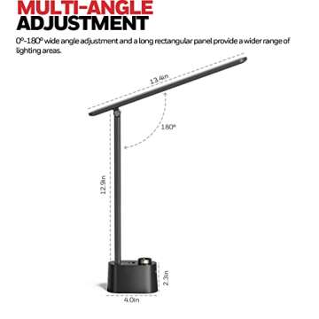 Honeywell Upgraded LED Desk Lamp - H01 Pro Sunturalux™ Foldable Desk Light with USB A+C Charging P...