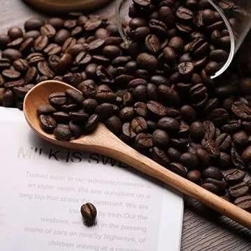 Long Handle Stirring Coffee Spoons,Iced Tea Spoons,Ice Cream Spoons,Dessert Spoons,Sugar Spoons,Honey Spoons,7.87 Inch Small Wooden Cocktail Mixing Soup Spoons Stirrers for Home Kitchen, Set of 4