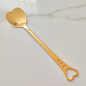 Heart Shaped Cup - Double Walled Insulated Glass Coffee Mug or Tea Cup - Double Wall Glass 8oz (240ml) - Clear - Unique & Insulated with Handle - With Teaspoon