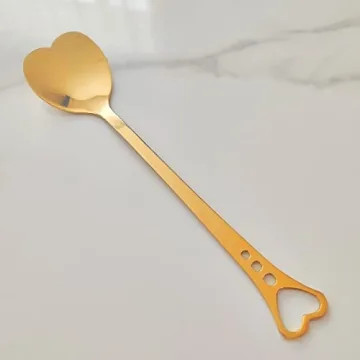 Heart Shaped Cup - Double Walled Insulated Glass Coffee Mug or Tea Cup - Double Wall Glass 8oz (240ml) - Clear - Unique & Insulated with Handle - With Teaspoon