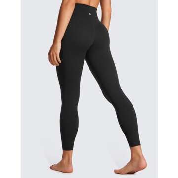 CRZ YOGA Womens Butterluxe Cross Waist Workout Leggings 25 Inches - V Crossover High Waisted Gym Yog...