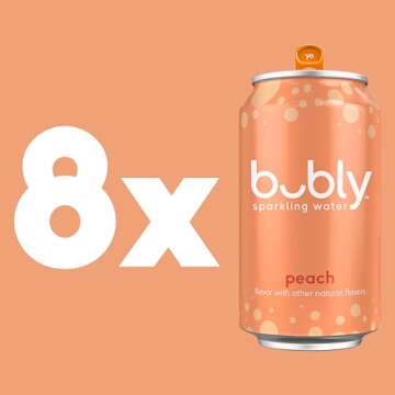 Bubly Sparkling Water, Peach, 8 Count - Refreshingly Guilt-Free