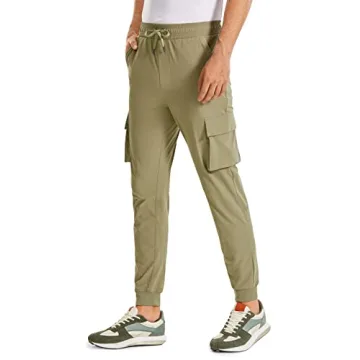 CRZ YOGA Men's Hiking Cargo Pants - 30'' Lightweight Waterproof Joggers Work Travel Golf Casual Outd...