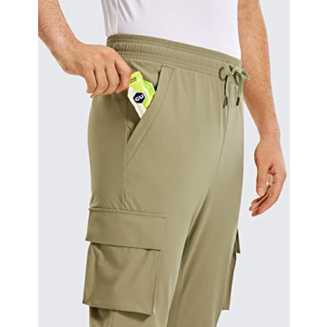 CRZ YOGA Men's Lightweight Waterproof Hiking Cargo Pants