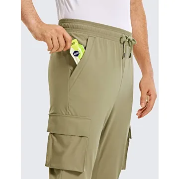 CRZ YOGA Men's Lightweight Waterproof Hiking Cargo Pants
