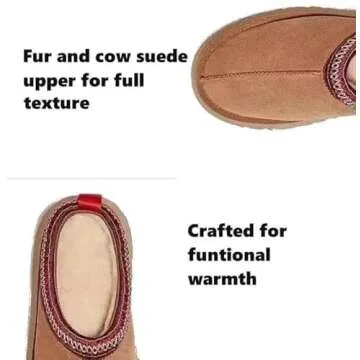 Wtoky Cozy Suede Slipper with Memory Foam Comfort