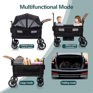 Top Lightweight Wagon Stroller for Two Kids & Cargo