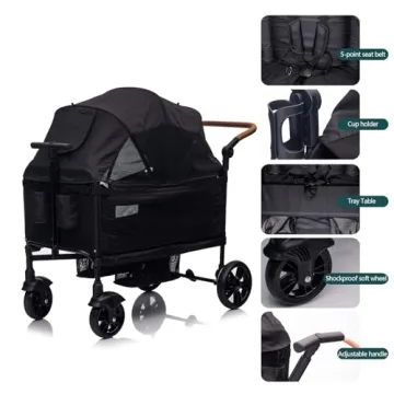 Top Lightweight Wagon Stroller for Two Kids & Cargo