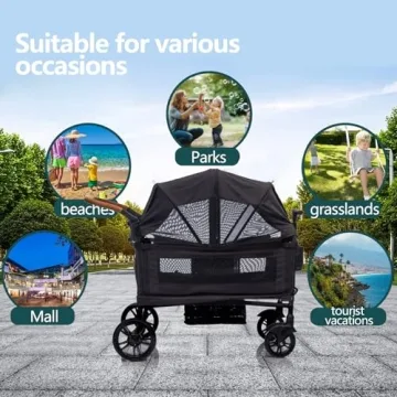 Top Lightweight Wagon Stroller for Two Kids & Cargo