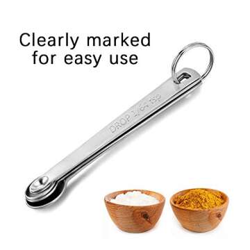 BERYLER 1Pack Mini Measuring Spoons Set, Heavy Duty Stainless Steel Teaspoon for Cooking and Baking, Suitable for Small Amount of Dry or Liquid Ingredients and Spices