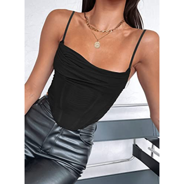 ZESICA Women's Sexy Corset Summer Top - Stylish and Comfortable