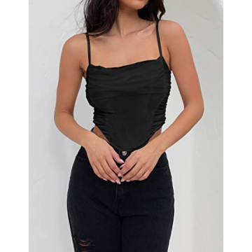 ZESICA Women's Sexy Corset Summer Top - Stylish and Comfortable