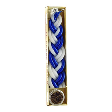 Mini Blue and White Havdalah Candle with Spices
