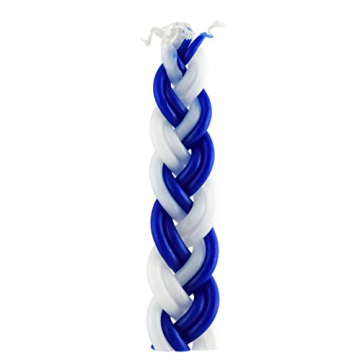 Mini Blue and White Havdalah Candle with Spices