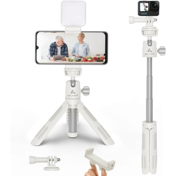 Ailight Mini Phone Tripod & Selfie Stick, Extendable Tripod Stand with Upgraded Phone Clip Holder an...