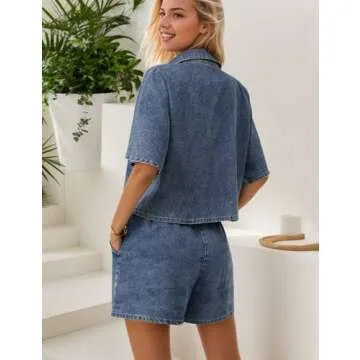 Zilcremo Women’s 2 Piece Denim Set for Summer Style