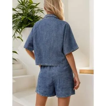 Zilcremo Women’s 2 Piece Denim Set for Summer Style