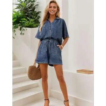 Zilcremo Women’s 2 Piece Denim Set for Summer Style