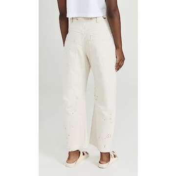 Free People Women's Moxie Low Slung Pull-On Barrel, White