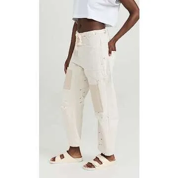 Free People Women's Moxie Low Slung Pull-On Barrel, White