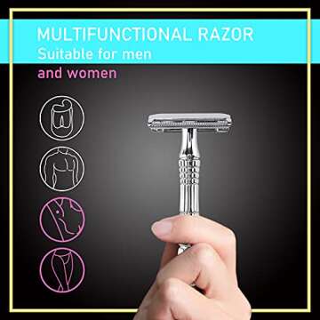 BAILI Classic 3-Piece Double Edge Safety Razor - Smooth Shaving for All