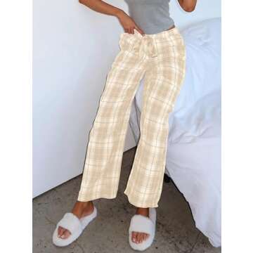 Stylish AIHUKOCY Drawstring Wide Leg Casual Pants