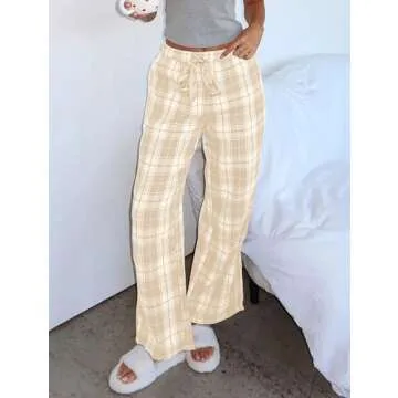 Stylish AIHUKOCY Drawstring Wide Leg Casual Pants