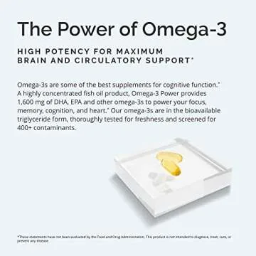 BRAINMD Dr Amen Omega-3 Power - 60 Capsules - Joint & Immune Support Supplement - Contains DHA & EPA - Gluten Free - 30 Servings