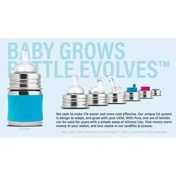 Pura Kiki 5oz/150ml Stainless Steel Anti-Colic Infant Bottle w/Silicone Natural Vent Nipple & Sleeve, 100% Plastic-Free, MadeSafe Certified, Medical-Grade Silicone (Natural Mirror)