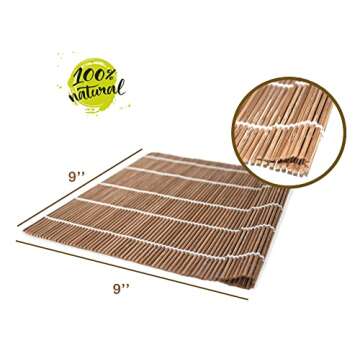 Virki Premium Sushi Making Kit, Sushi Bazooka, Bamboo and Silicone Sushi Rolling Mats, Silicone Rice Spoon, Sushi Knife, 5 Sets Black Fiberglass Chopsticks, Nigiri Rice Mold, Storage Bag