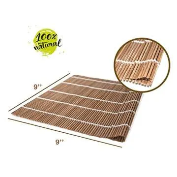 Virki Premium Sushi Making Kit, Sushi Bazooka, Bamboo and Silicone Sushi Rolling Mats, Silicone Rice Spoon, Sushi Knife, 5 Sets Black Fiberglass Chopsticks, Nigiri Rice Mold, Storage Bag