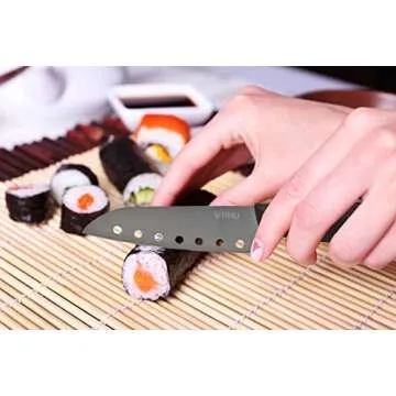 Virki Premium Sushi Making Kit, Sushi Bazooka, Bamboo and Silicone Sushi Rolling Mats, Silicone Rice Spoon, Sushi Knife, 5 Sets Black Fiberglass Chopsticks, Nigiri Rice Mold, Storage Bag