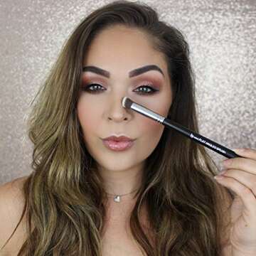 Mini Kabuki Makeup Brush Set – Beauty Junkees 5pc Professional Eyeshadow Make Up Brushes with Case; Blending, Concealer, Contour Highlighter, Smudging Eye Shadow Cosmetics, Cruelty Free